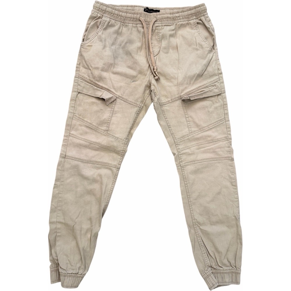Brown Rocawear Cargo Cuff Pants Drawstring Stretch Size XL